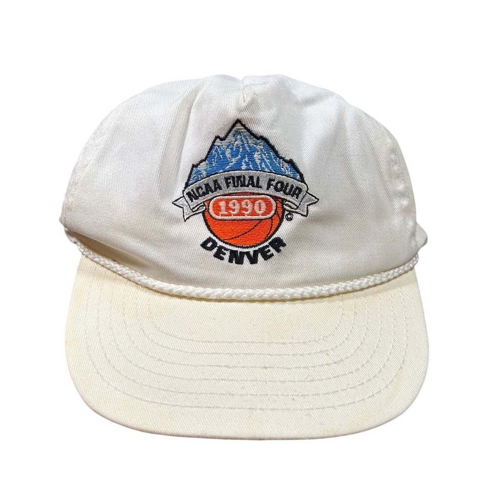 Vintage 1990‎ NCAA Final Four Denver Snapback Hat White Adjustable Basketball